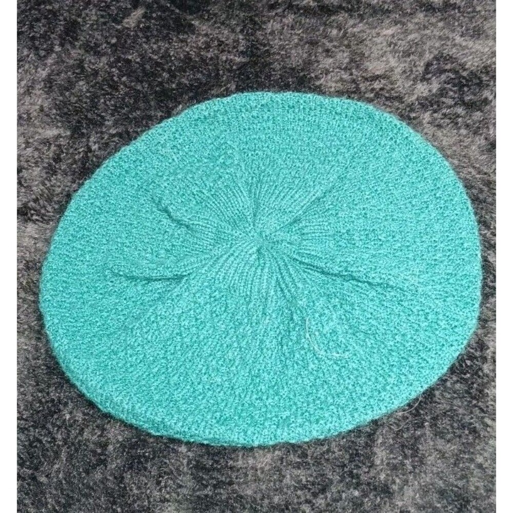 Volcom Knit French Style Artist Beret Slouchy Beanie Hat OS Turquoise Winter Cap
